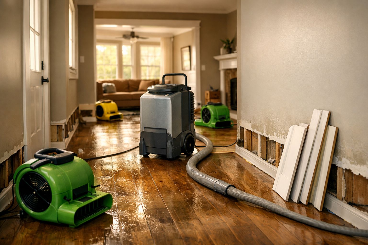 Water damage restoration crew responding to a Marietta GA home